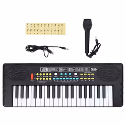 Clavier de piano électrique - Enfant - 37 touches - Microphone inclus - 5 chansons de démonstration - Portable