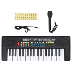 Clavier de piano électrique - Enfant - 37 touches - Microphone inclus - 5 chansons de démonstration - Portable