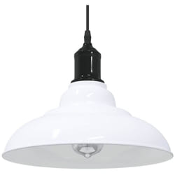vidaXL Lampe suspendue réglable hauteur E27 blanc brillant Ø31cm métal