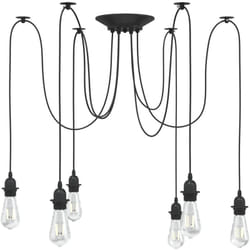 Vidaxl - Lampe suspendue avec 6 porte-lampes E27 noir métal