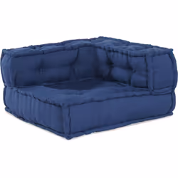 Ce pouffe stylé est là pour booster votre espace de vie, mélangeant praticité et esthétique. Le tissu en coton indigo, associ ...