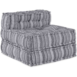 Pouf Rayé Gris 70 X 70 X 54 Cm Tissu Vidaxl