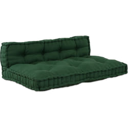 Coussin de canapé sur palette avec dossier en tissu vert Vidaxl