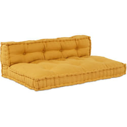 Vidaxl - Coussin de canapé palette avec dossier en tissu jaune