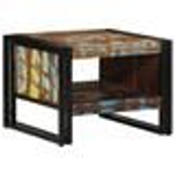 vidaXL Table basse multicolore 50x50x38 cm bois de récupération massif