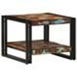 vidaXL Table basse multicolore 50x50x38 cm bois de récupération massif