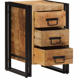 Cette table de chevet en bois de manguier massif a un design audacieux qui s'associe super bien aux styles modernes et indus. ...