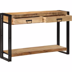 Fabriquée en bois de manguier massif, cette table console apporte un style industriel tout en gardant une ambiance chaleureus ...