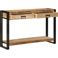 Table console 120x33x75 cm en bois de manguier brut Vidaxl