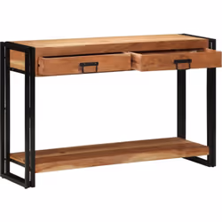 Cette table console en bois d'acacia massif apporte une touche industrielle chic à n'importe quel endroit. Avec un plateau en ...