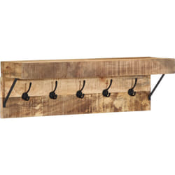 Vidaxl - Porte-manteau avec étagère mural en bois de mangue massif et métal