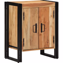 Ce cabinet à chaussures en bois d'acacia massif allie style et praticité, parfait pour ranger des chaussures et d'autres affa ...