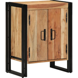 Meuble à chaussures Noir 30x30x40 cm en bois d'acacia massif et acier Vidaxl