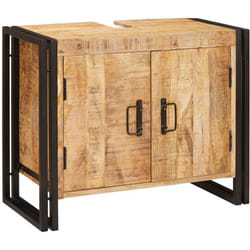 Vidaxl - Meuble sous-vasque de salle de bain Bois de mangue massif, fer