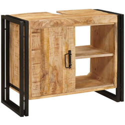 Vidaxl - Meuble sous-vasque de salle de bain Bois de mangue massif, fer