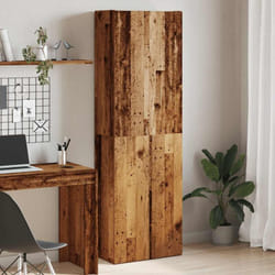 Buffet haut vieux bois 60x32x190 cm bois d'ingénierie Vidaxl