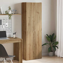 Buffet haut chêne artisanal 60x32x190 cm bois d'ingénierie - Vidaxl