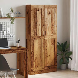 Buffet haut vieux bois 82,5x30,5x185 cm bois d'ingénierie Vidaxl