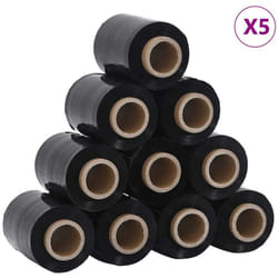 Films étirables 50 pcs noir 23 μm 10 cm x 150 m Vidaxl