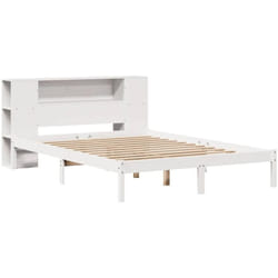 Lit bibliothèque sans matelas blanc 140x200 cm bois pin massif Vidaxl