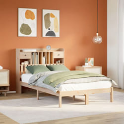 Vidaxl - Lit bibliothèque sans matelas 135x190 cm bois de pin massif
