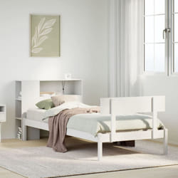 Vidaxl - Lit Bibliothèque Sans Matelas Blanc 75x190cm Bois De Pin Massif