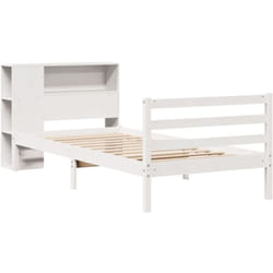 Vidaxl - Lit bibliothèque sans matelas blanc 90x190cm bois de pin massif