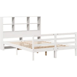 Lit bibliothèque sans matelas blanc 120x190 cm bois pin massif Vidaxl