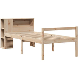 Lit bibliothèque sans matelas 100x200 cm bois massif de pin Vidaxl