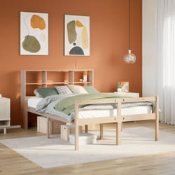 Lit bibliothèque sans matelas 120x190 cm bois de pin massif Vidaxl