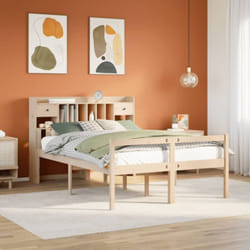 Lit Bibliothèque Sans Matelas 140x190 Cm Bois De Pin Massif Vidaxl