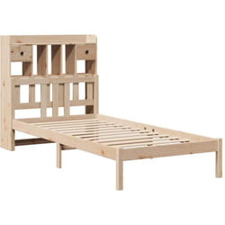 Lit bibliothèque sans matelas 75x190 cm bois de pin massif Vidaxl