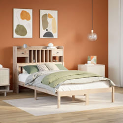 Lit Bibliothèque Sans Matelas 135x190 Cm Bois De Pin Massif Vidaxl