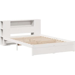 Lit bibliothèque sans matelas blanc 120x190 cm bois pin massif vidaXL