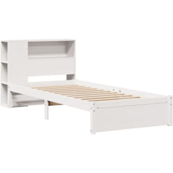 Vidaxl - Lit bibliothèque sans matelas blanc 90x200cm bois de pin massif