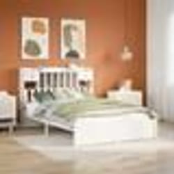 vidaXL Lit bibliothèque sans matelas blanc 140x190 cm bois pin massif 3322412