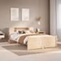 vidaXL Lit bibliothèque sans matelas 160x200 cm bois massif de pin lit meuble de chambre à coucher lit avec rangement 3322441