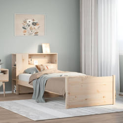 Lit bibliothèque sans matelas 90x190 cm bois de pin massif Vidaxl