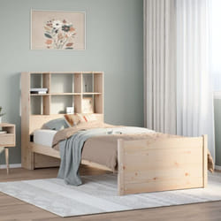 Lit bibliothèque sans matelas 90x190 cm bois de pin massif Vidaxl