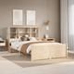 vidaXL Lit bibliothèque sans matelas 160x200 cm bois massif de pin 3322475