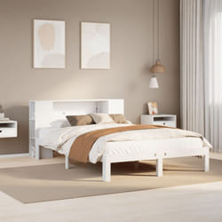 Lit bibliothèque sans matelas blanc 120x190 cm bois pin massif Vidaxl