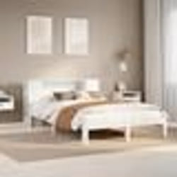 vidaXL Lit bibliothèque sans matelas blanc 140x190 cm bois pin massif 3322512