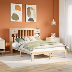 Lit Bibliothèque Sans Matelas 140x190 Cm Bois De Pin Massif Vidaxl
