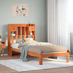 Lit Bibliothèque Sans Matelas Cire Marron 100x200 Cm Pin Massif Vidaxl