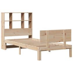 Lit bibliothèque sans matelas 90x190 cm bois de pin massif Vidaxl