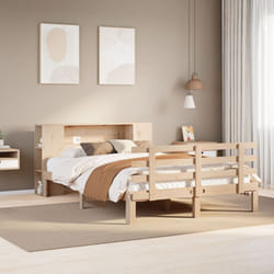Lit bibliothèque sans matelas 120x200 cm bois de pin massif Vidaxl
