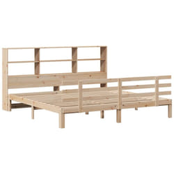 Lit bibliothèque sans matelas 200x200 cm bois massif de pin Vidaxl