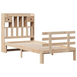 Lit bibliothèque sans matelas 75x190 cm bois de pin massif Vidaxl