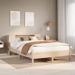 Vidaxl Lit Bibliothèque Sans Matelas 135x190 Cm Bois De Pin Massif