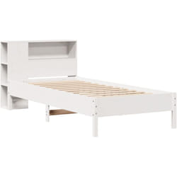 Lit bibliothèque sans matelas blanc 90x190cm bois de pin massif Vidaxl